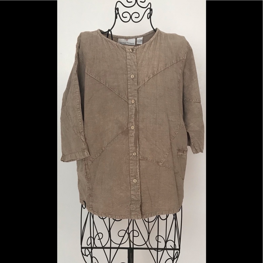 NWT.  Cotton  Top by Sacred Threads.   26463 LG/GY01